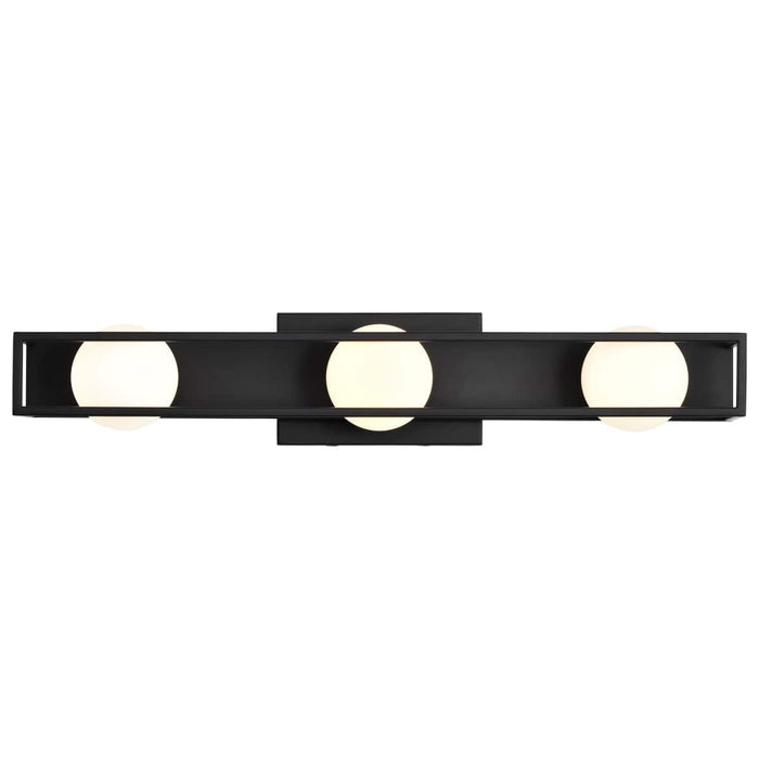 Vanity Nuvo 62-2243 Jenkins - 24 Inch 3 Light LED Vanity - Matte Black with Frosted Glass Nuvo