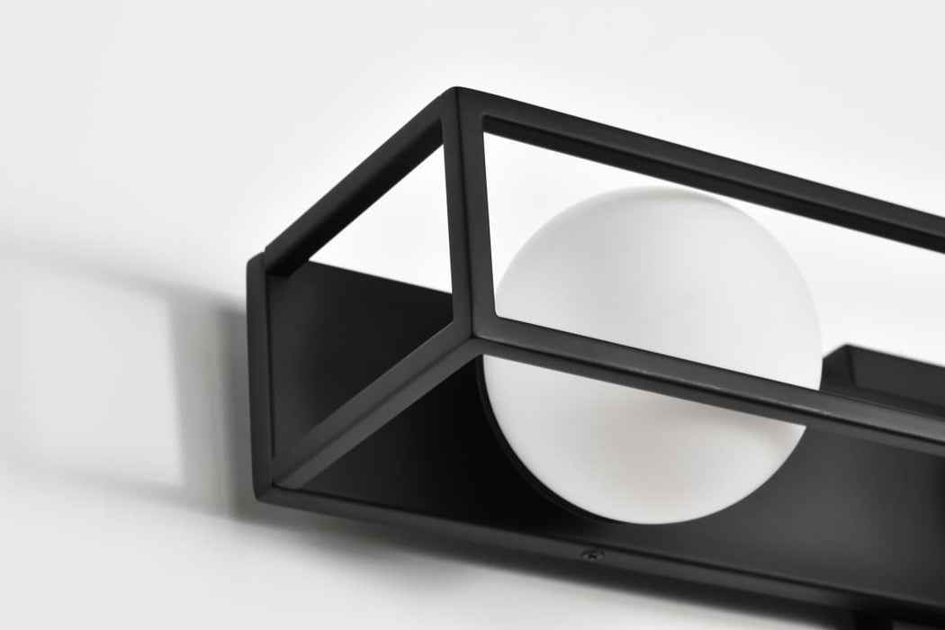 Vanity Nuvo 62-2243 Jenkins - 24 Inch 3 Light LED Vanity - Matte Black with Frosted Glass Nuvo