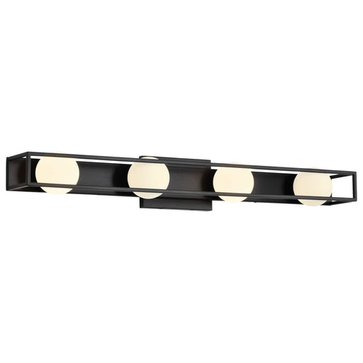 Vanity Nuvo 62-2244 Jenkins - 32 Inch 4 Light LED Vanity - Matte Black with Frosted Glass Nuvo