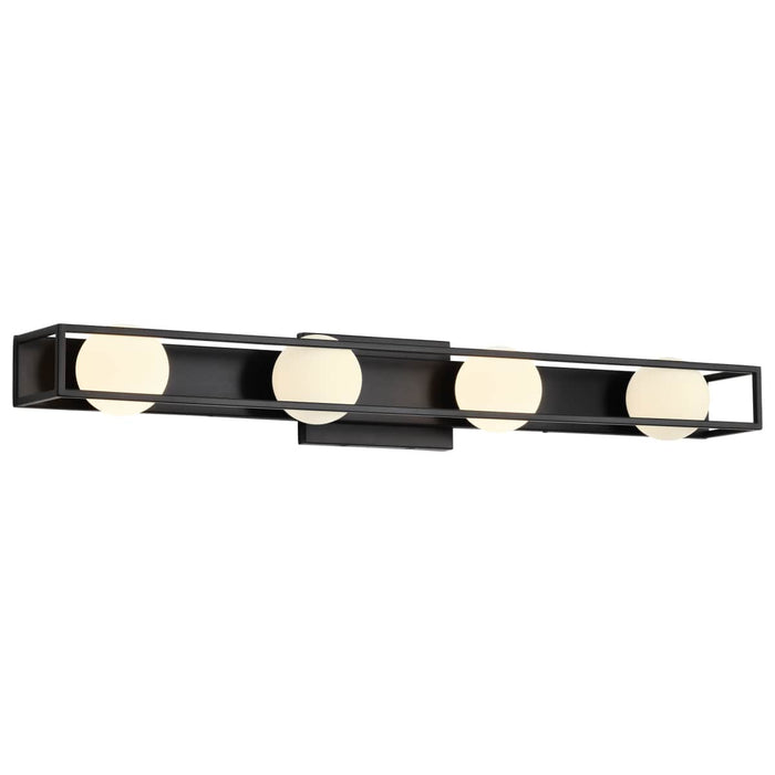 Vanity Nuvo 62-2244 Jenkins - 32 Inch 4 Light LED Vanity - Matte Black with Frosted Glass Nuvo