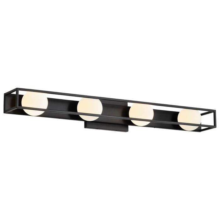 Vanity Nuvo 62-2244 Jenkins - 32 Inch 4 Light LED Vanity - Matte Black with Frosted Glass Nuvo