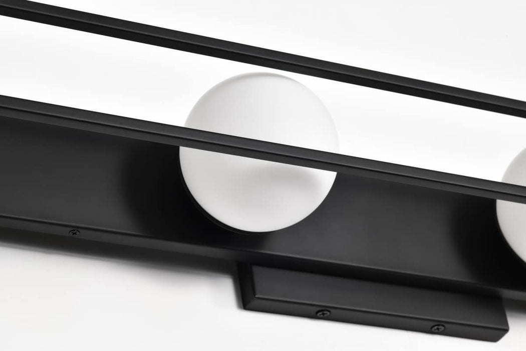 Vanity Nuvo 62-2244 Jenkins - 32 Inch 4 Light LED Vanity - Matte Black with Frosted Glass Nuvo