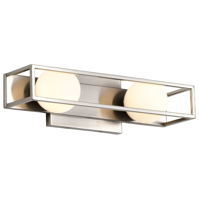 Vanity Nuvo 62-2252 Jenkins - 16 Inch 2 Light LED Vanity - Brushed Nickel with Frosted Glass Nuvo