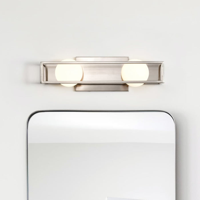Vanity Nuvo 62-2252 Jenkins - 16 Inch 2 Light LED Vanity - Brushed Nickel with Frosted Glass Nuvo