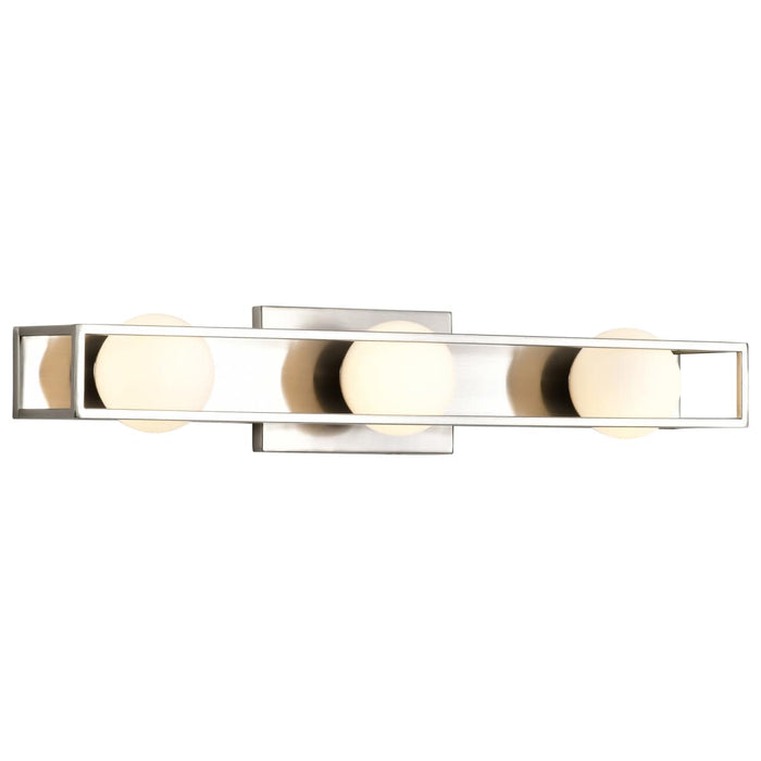 Vanity Nuvo 62-2253 Jenkins - 24 Inch 3 Light LED Vanity - Brushed Nickel with Frosted Glass Nuvo