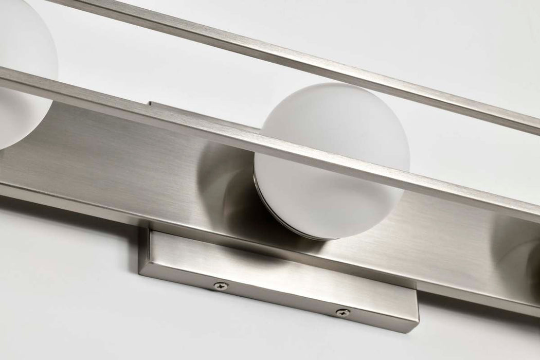Vanity Nuvo 62-2253 Jenkins - 24 Inch 3 Light LED Vanity - Brushed Nickel with Frosted Glass Nuvo