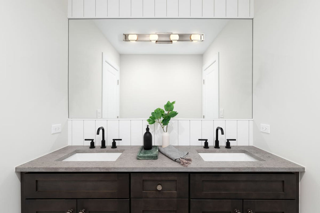 Vanity Nuvo 62-2254 Jenkins - 32 Inch 4 Light LED Vanity - Brushed Nickel with Frosted Glass Nuvo