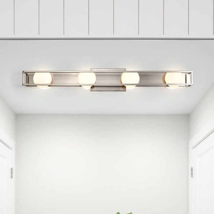 Vanity Nuvo 62-2254 Jenkins - 32 Inch 4 Light LED Vanity - Brushed Nickel with Frosted Glass Nuvo