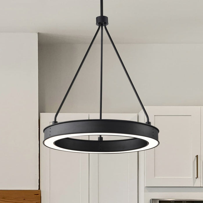 Pendant Nuvo 62-2261 Longford - 20 Inch LED Pendant - Textured Black - Acrylic Lens Nuvo