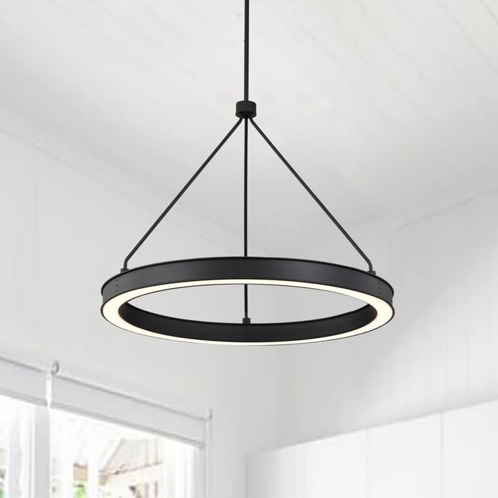 Pendant Nuvo 62-2262 Longford - 30 Inch LED Pendant - Textured Black - Acrylic Lens Nuvo
