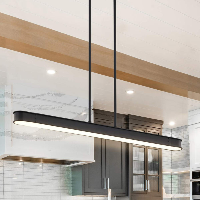 Island Pendant Nuvo 62-2263 Longford - 36 Inch LED Island Pendant - Textured Black - Acrylic Lens Nuvo
