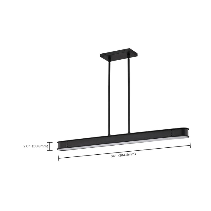 Island Pendant Nuvo 62-2263 Longford - 36 Inch LED Island Pendant - Textured Black - Acrylic Lens Nuvo