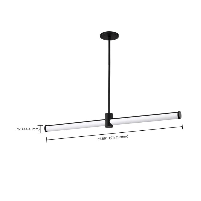 Island Pendant Nuvo 62-2271 Bowman - 36 Inch LED Island Pendant - Matte Black - Acrylic Lens Nuvo