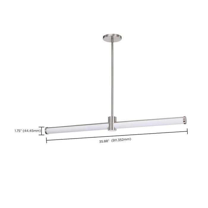 Island Pendant Nuvo 62-2272 Bowman - 36 Inch LED Island Pendant - Brushed Nickel - Acrylic Lens Nuvo