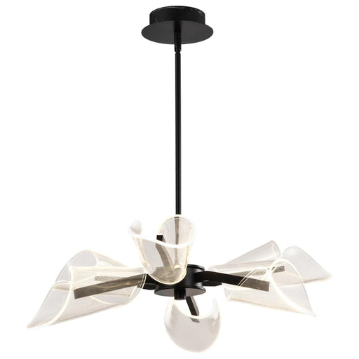Chandelier Nuvo 62-2281 Sedona - 28 Inch 6 Light LED Chandelier - Matte Black - Silk Screened Acrylic Lens Nuvo