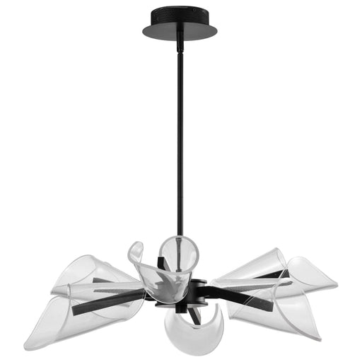 Chandelier Nuvo 62-2281 Sedona - 28 Inch 6 Light LED Chandelier - Matte Black - Silk Screened Acrylic Lens Nuvo