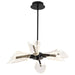 Chandelier Nuvo 62-2281 Sedona - 28 Inch 6 Light LED Chandelier - Matte Black - Silk Screened Acrylic Lens Nuvo