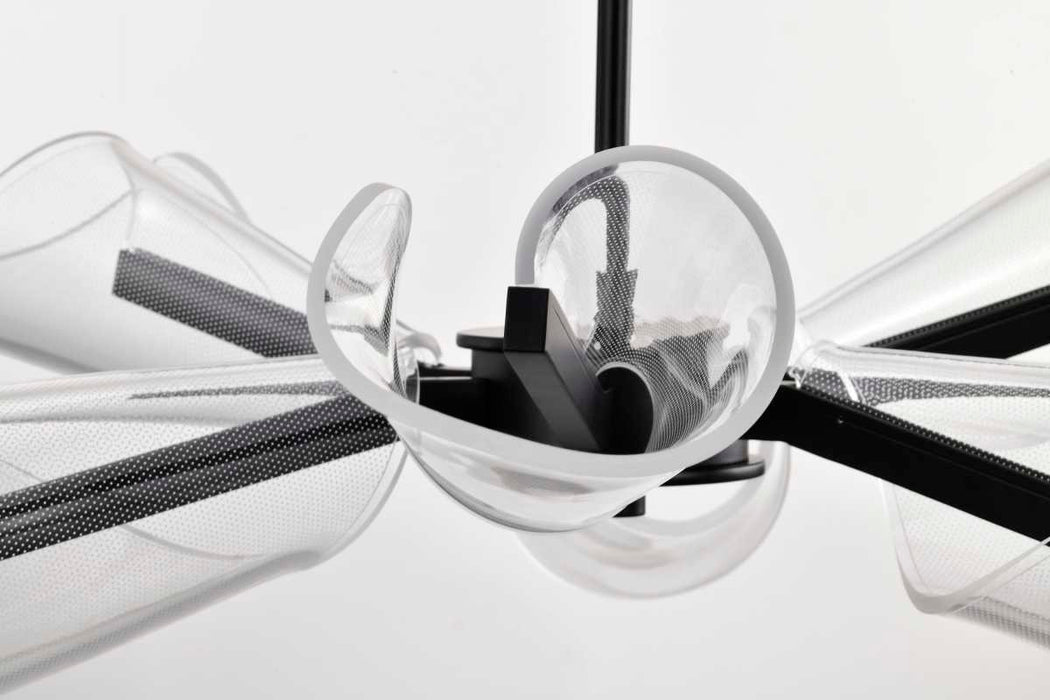 Chandelier Nuvo 62-2281 Sedona - 28 Inch 6 Light LED Chandelier - Matte Black - Silk Screened Acrylic Lens Nuvo