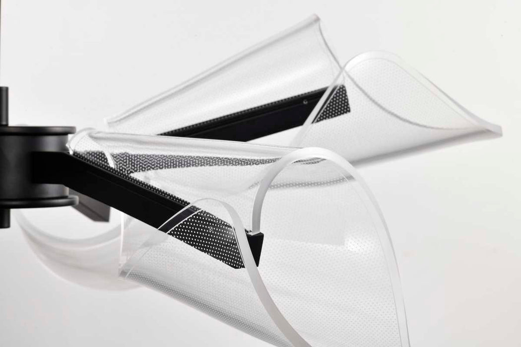 Chandelier Nuvo 62-2281 Sedona - 28 Inch 6 Light LED Chandelier - Matte Black - Silk Screened Acrylic Lens Nuvo