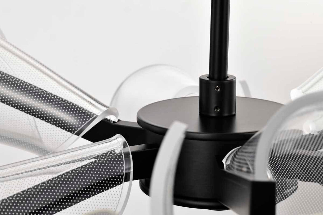 Chandelier Nuvo 62-2281 Sedona - 28 Inch 6 Light LED Chandelier - Matte Black - Silk Screened Acrylic Lens Nuvo