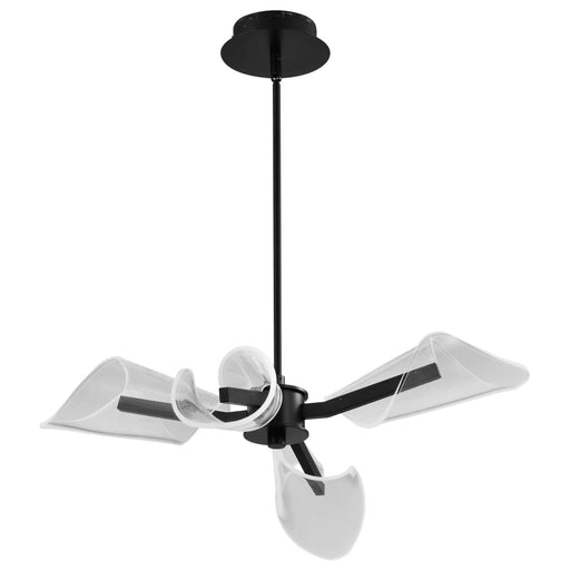 Chandelier Nuvo 62-2283 Sedona - 27 Inch 4 Light LED Chandelier - Matte Black - Silk Screened Acrylic Lens Nuvo