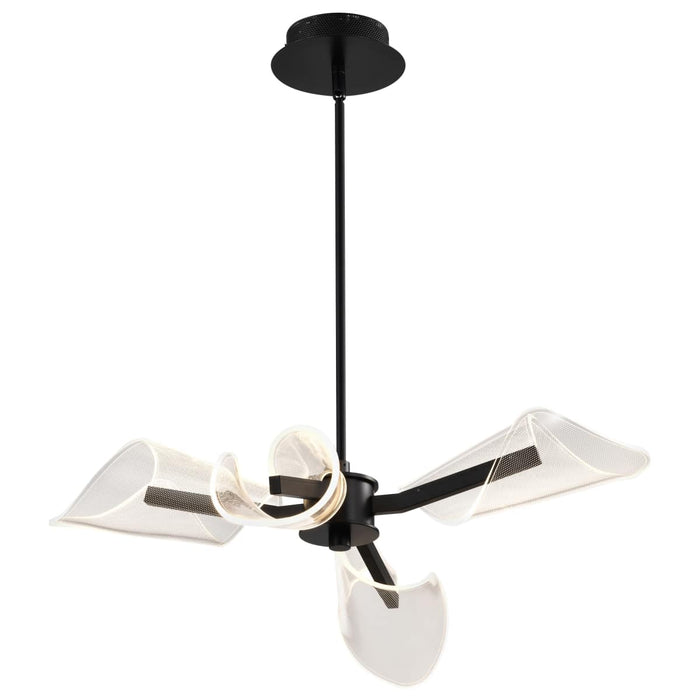 Chandelier Nuvo 62-2283 Sedona - 27 Inch 4 Light LED Chandelier - Matte Black - Silk Screened Acrylic Lens Nuvo