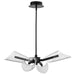 Chandelier Nuvo 62-2283 Sedona - 27 Inch 4 Light LED Chandelier - Matte Black - Silk Screened Acrylic Lens Nuvo