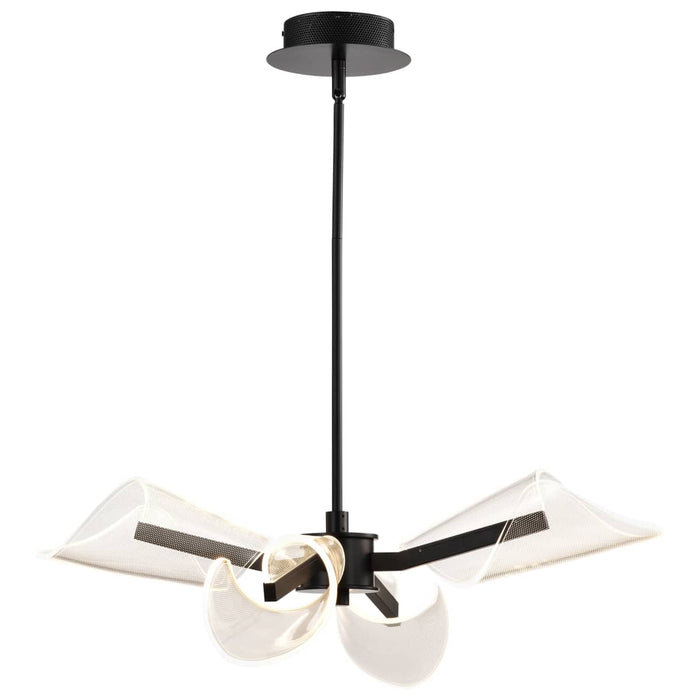 Chandelier Nuvo 62-2283 Sedona - 27 Inch 4 Light LED Chandelier - Matte Black - Silk Screened Acrylic Lens Nuvo
