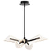 Chandelier Nuvo 62-2283 Sedona - 27 Inch 4 Light LED Chandelier - Matte Black - Silk Screened Acrylic Lens Nuvo
