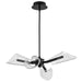 Chandelier Nuvo 62-2283 Sedona - 27 Inch 4 Light LED Chandelier - Matte Black - Silk Screened Acrylic Lens Nuvo