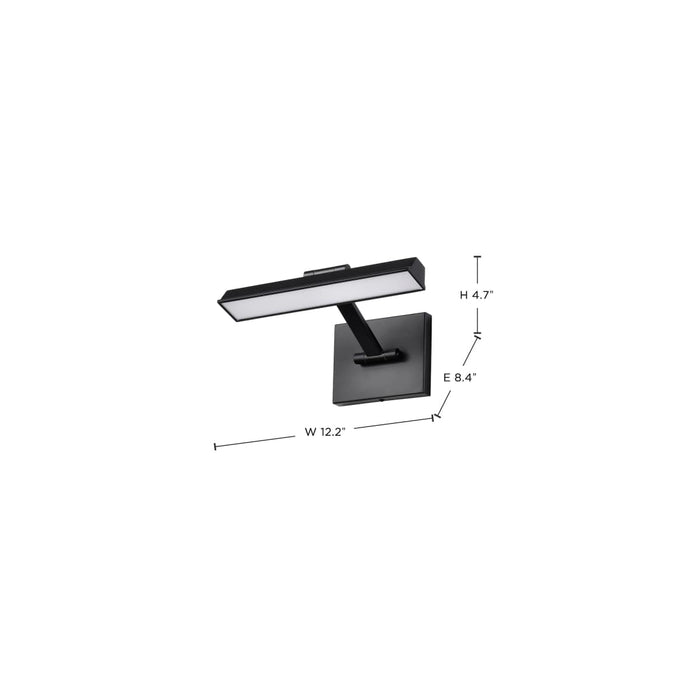 Vanity Nuvo 62-2320 Hazel - 1 Foot LED Picture Light - 3 CCT Selectable - Black Finish - Acrylic Lens Nuvo