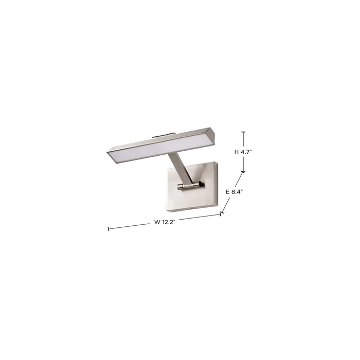 Vanity Nuvo 62-2321 Hazel - 1 Foot LED Picture Light - 3 CCT Selectable - Brushed Nickel Finish - Acrylic Lens Nuvo