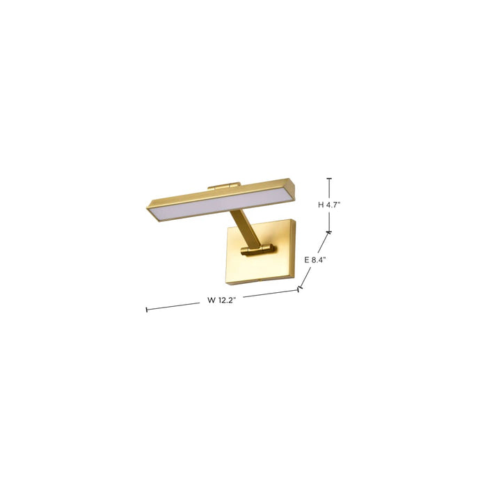 Vanity Nuvo 62-2322 Hazel - 1 Foot LED Picture Light - 3 CCT Selectable - Vintage Brass Finish - Acrylic Lens Nuvo