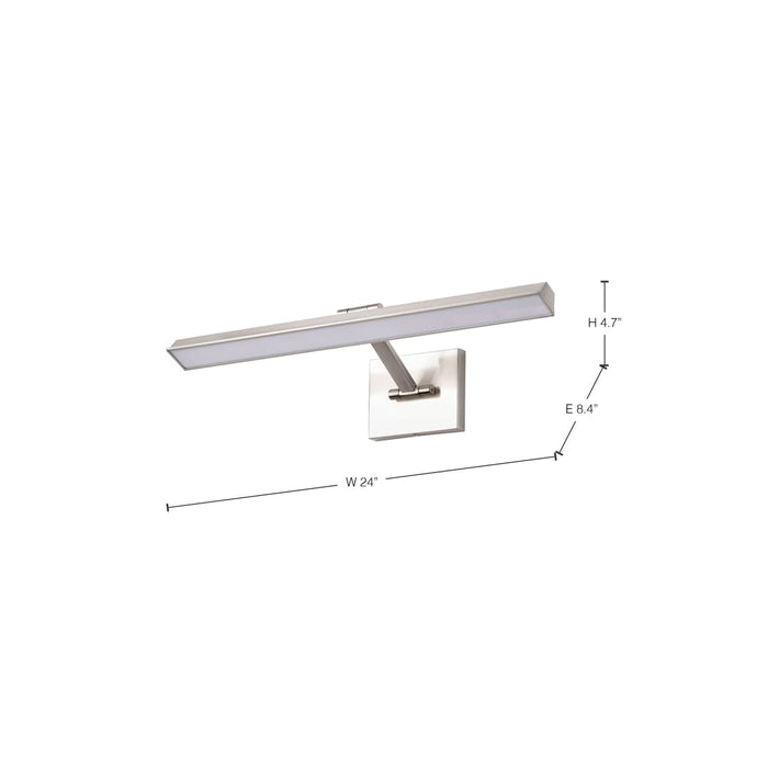 Vanity Nuvo 62-2326 Hazel - 2 Foot LED Picture Light - 3 CCT Selectable - Brushed Nickel Finish - Acrylic Lens Nuvo