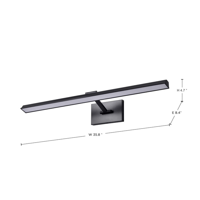 Vanity Nuvo 62-2330 Hazel - 3 Foot LED Picture Light - 3 CCT Selectable - Black Finish - Acrylic Lens Nuvo