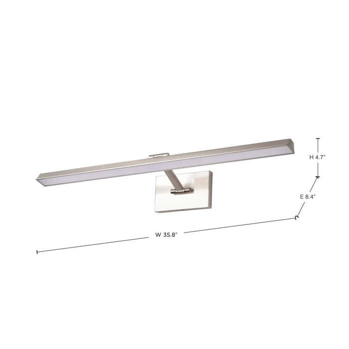Vanity Nuvo 62-2331 Hazel - 3 Foot LED Picture Light - 3 CCT Selectable - Brushed Nickel Finish - Acrylic Lens Nuvo