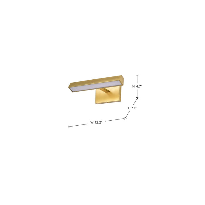 Vanity Nuvo 62-2337 Mila - 1 Foot LED Picture Light - 3 CCT Selectable - Vintage Brass Finish - Acrylic Lens Nuvo