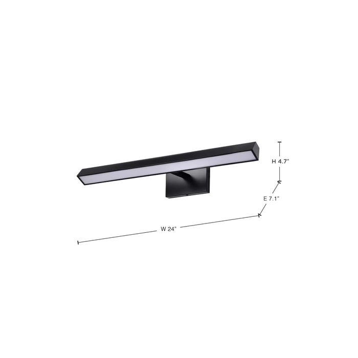 Vanity Nuvo 62-2340 Mila - 2 Foot LED Picture Light - 3 CCT Selectable - Black Finish - Acrylic Lens Nuvo