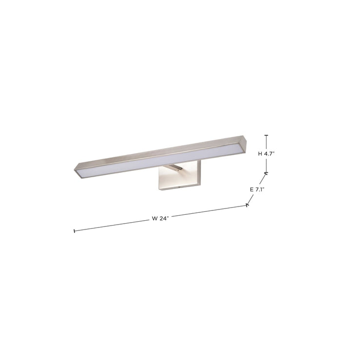 Vanity Nuvo 62-2341 Mila - 2 Foot LED Picture Light - 3 CCT Selectable - Brushed Nickel Finish - Acrylic Lens Nuvo