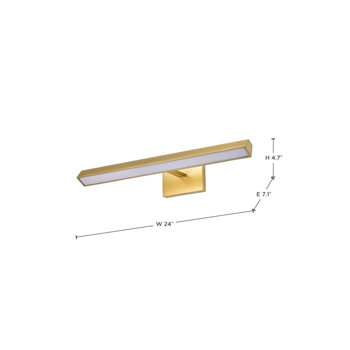Vanity Nuvo 62-2342 Mila - 2 Foot LED Picture Light - 3 CCT Selectable - Vintage Brass Finish - Acrylic Lens Nuvo