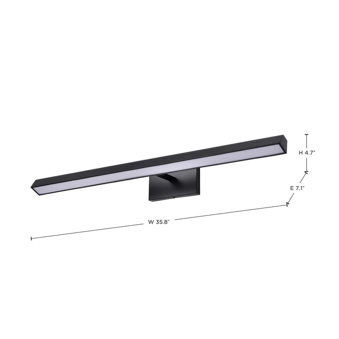 Vanity Nuvo 62-2345 Mila - 3 Foot LED Picture Light - 3 CCT Selectable - Black Finish - Acrylic Lens Nuvo