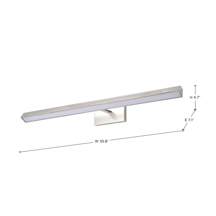 Vanity Nuvo 62-2346 Mila - 3 Foot LED Picture Light - 3 CCT Selectable - Brushed Nickel Finish - Acrylic Lens Nuvo