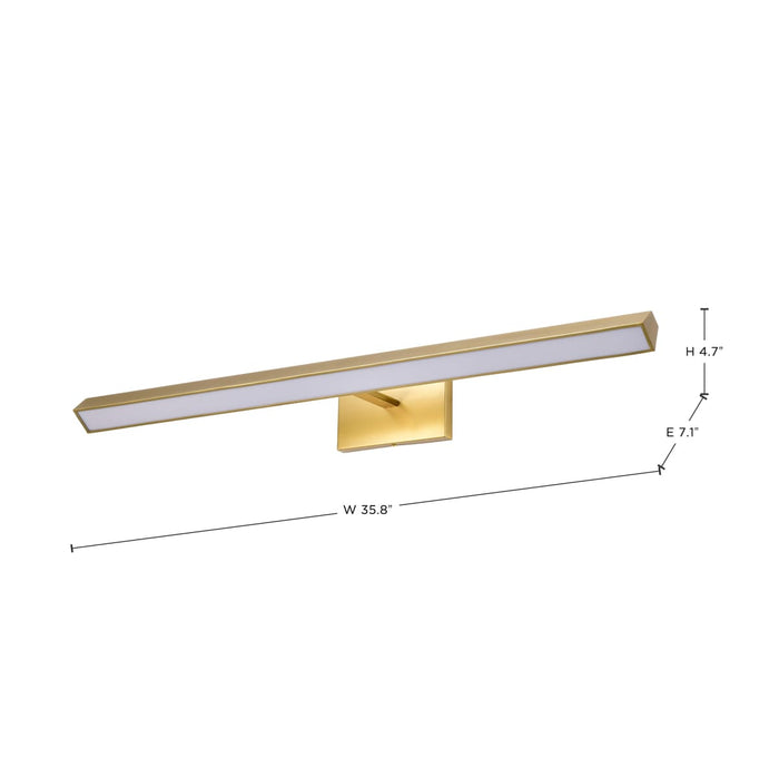 Vanity Nuvo 62-2347 Mila - 3 Foot LED Picture Light - 3 CCT Selectable - Vintage Brass Finish - Acrylic Lens Nuvo