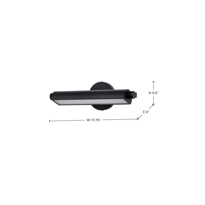 Vanity Nuvo 62-2350 Auden - 18 Inch LED Vanity - 3 CCT Selectable - Black Finish - Acrylic Lens Nuvo