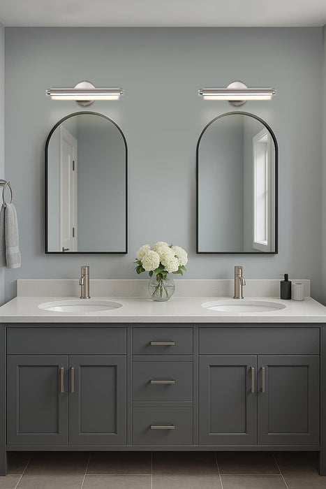 Vanity Nuvo 62-2351 Auden - 18 Inch LED Vanity - 3 CCT Selectable - Brushed Nickel Finish - Acrylic Lens Nuvo