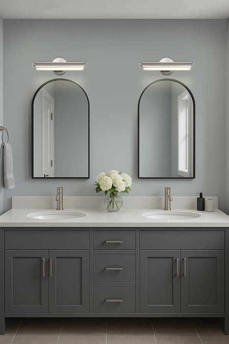 Vanity Nuvo 62-2351 Auden - 18 Inch LED Vanity - 3 CCT Selectable - Brushed Nickel Finish - Acrylic Lens Nuvo