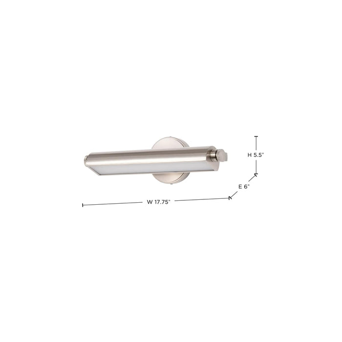 Vanity Nuvo 62-2351 Auden - 18 Inch LED Vanity - 3 CCT Selectable - Brushed Nickel Finish - Acrylic Lens Nuvo