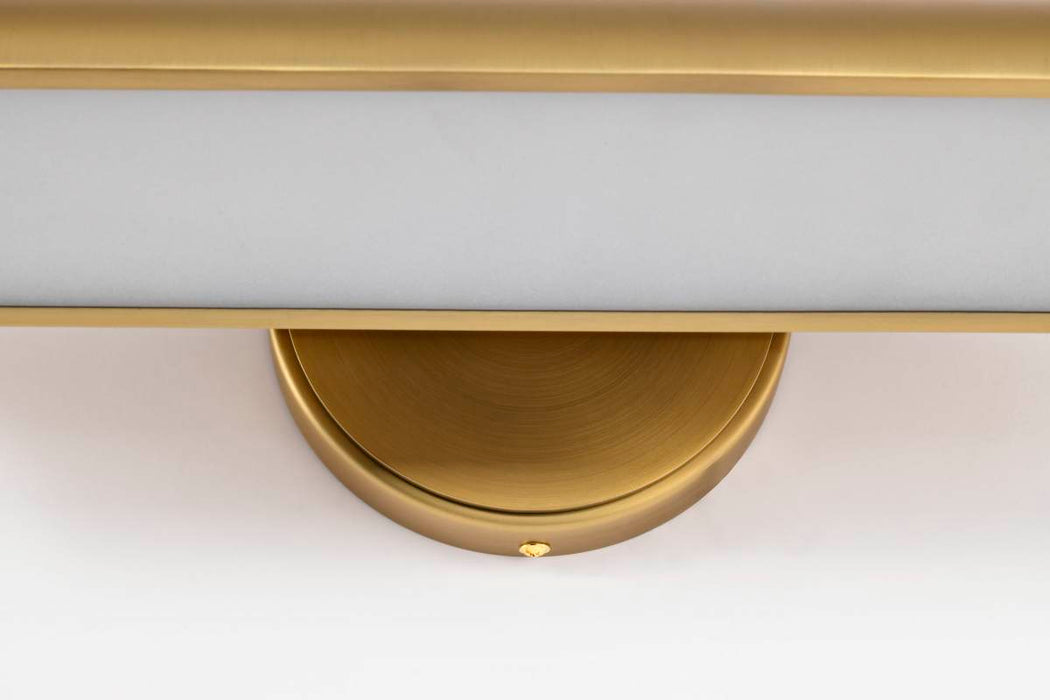 Vanity Nuvo 62-2352 Auden - 18 Inch LED Vanity - 3 CCT Selectable - Vintage Brass Finish - Acrylic Lens Nuvo