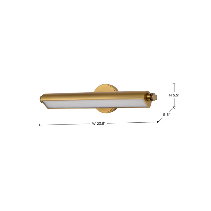 Vanity Nuvo 62-2357 Auden - 24 Inch LED Vanity - 3 CCT Selectable - Vintage Brass Finish - Acrylic Lens Nuvo