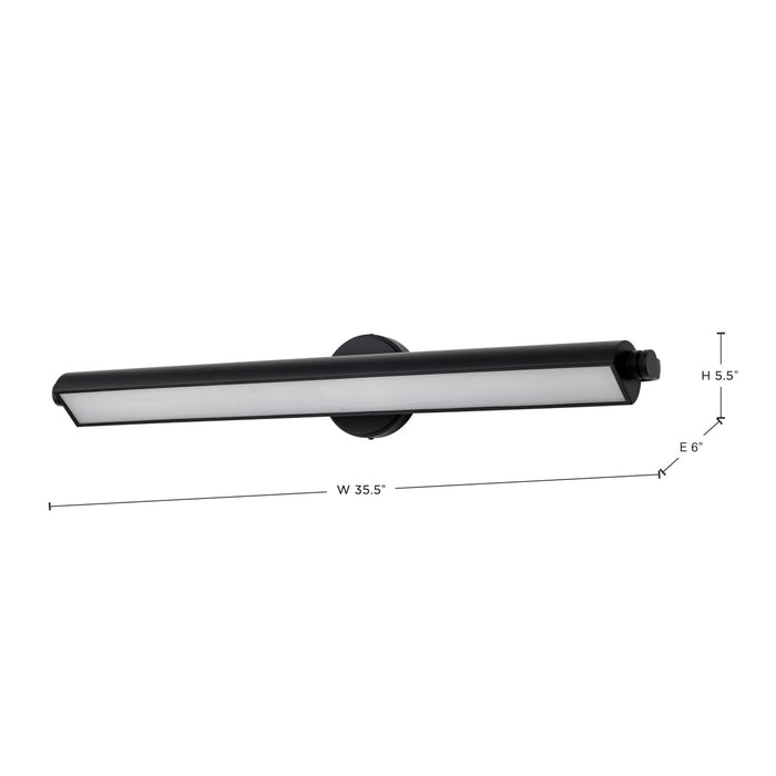 Vanity Nuvo 62-2360 Auden - 36 Inch LED Vanity - 3 CCT Selectable - Black Finish - Acrylic Lens Nuvo